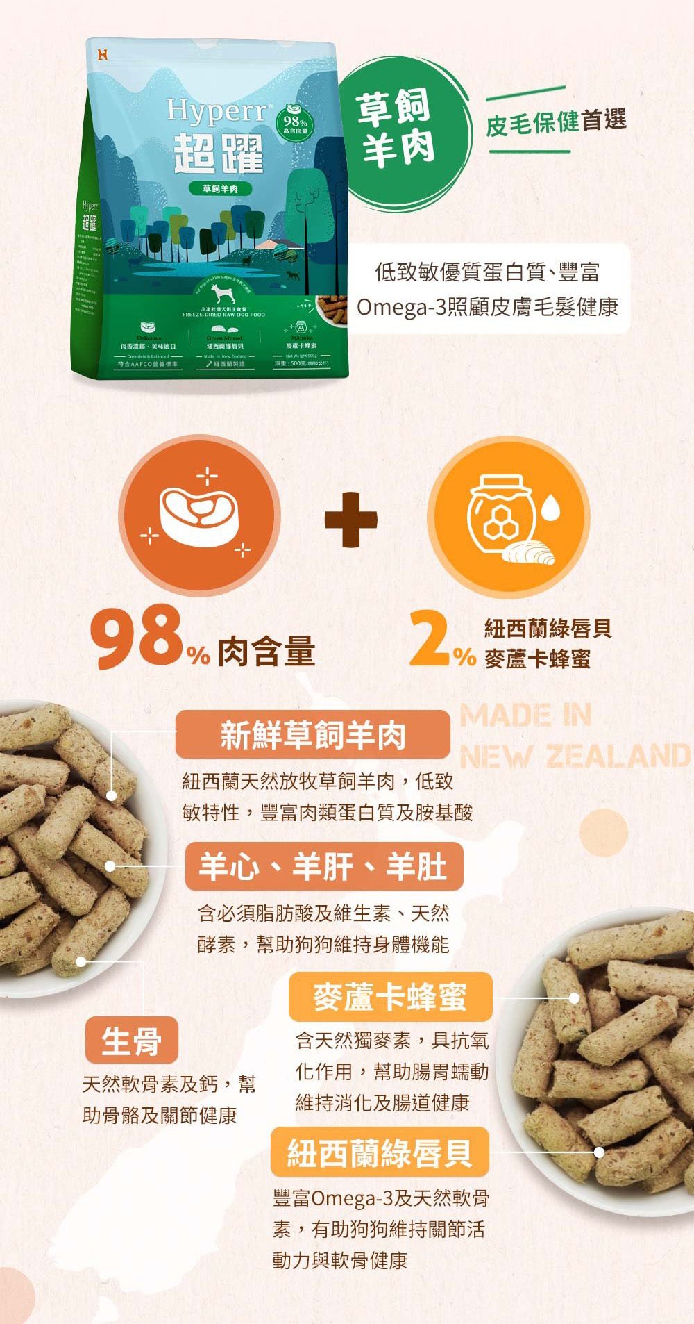 【超躍】犬用｜98%冷凍乾燥生食餐