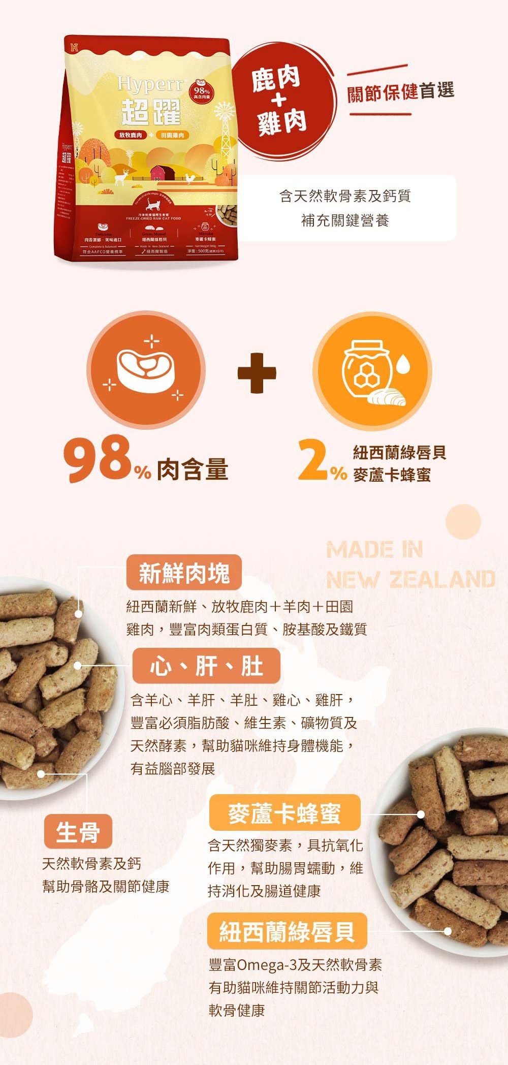 【超躍】貓用｜98%冷凍乾燥生食餐