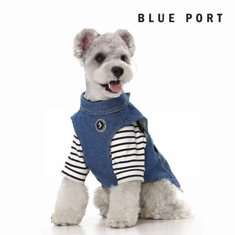 【Blue Port】復古假二件牛仔馬甲牛仔系列